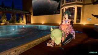 Futa fucks their friend beside the pool - VRchat