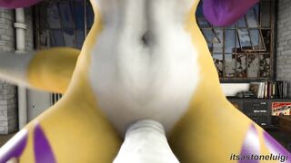 Sucking on Futa Renamon Huge Cock Futa Taker PoV Hentai Animation