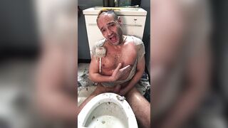 Cumshot in the toilet