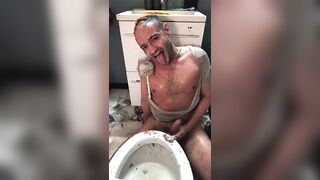 Cumshot in the toilet