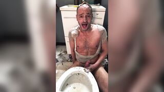 Cumshot in the toilet