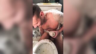 Cumshot in the toilet