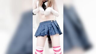 Sissy "anal masturbation" while wearing a "Shimakaze" costume in an erotic video【島風くん アナルセックス 女装男子】