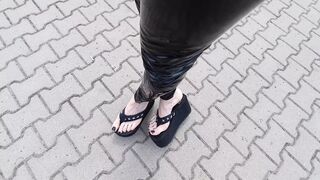 naughty feet - public crossdressing