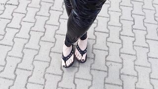 naughty feet - public crossdressing