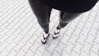 naughty feet - public crossdressing