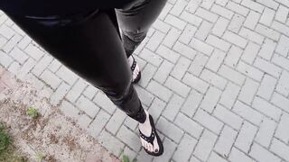 naughty feet - public crossdressing