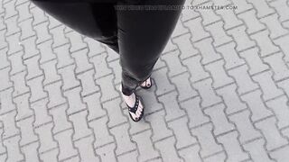 naughty feet - public crossdressing