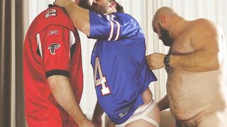 Tradie Eats Muscle Bears Ass in Buffalo Bills Jersey