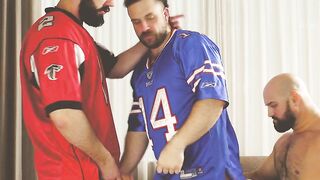 Tradie Eats Muscle Bears Ass in Buffalo Bills Jersey