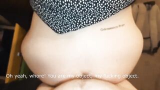 Stupid sissy girl Alina suck dick, take dick in ass, and swallow cum from condom like a whore