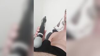 Vibrating my huge pad until a very hard and intense orgasm with a monster load of sticky cum.