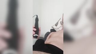 Vibrating my huge pad until a very hard and intense orgasm with a monster load of sticky cum.