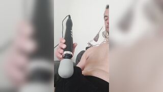 Vibrating my huge pad until a very hard and intense orgasm with a monster load of sticky cum.