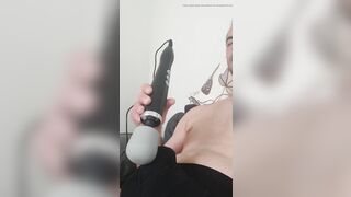 Vibrating my huge pad until a very hard and intense orgasm with a monster load of sticky cum.