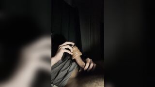 Horny teen fucks a wet pussy toy and CUMS unintentionally