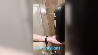 Finally I cum in the gym shower... but don't tell anyone!