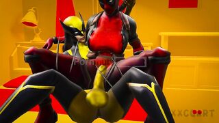 Deadpool & Wolverine hentai - Wolverine Fuck Deadpool Amazing scene PART B