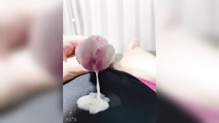 Femboy Swimsuit closeup cumshot