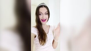 petite sissy with tiara and big cock intense cumshot