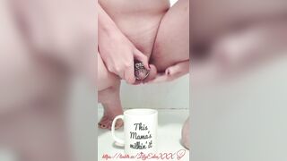 Chastity Slut Lily Eden Pisses in a Cup and Drinks It