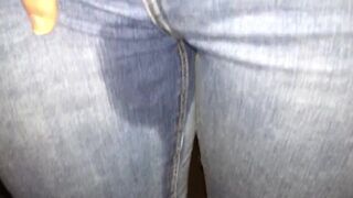 Public walk and pissing in my pants with cum on shirt