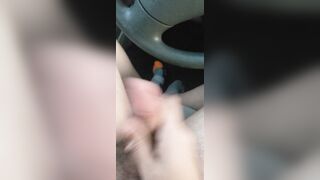 Trans Girl Cumming in her car