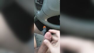 Trans Girl Cumming in her car