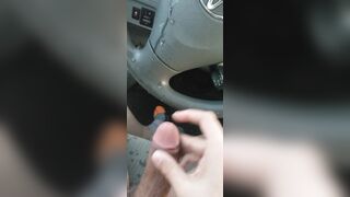 Trans Girl Cumming in her car