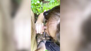 Sucking dick in woods - public blowjob