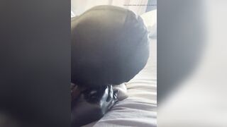 Sucking my black sex toy off