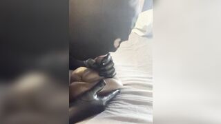 Sucking my black sex toy off