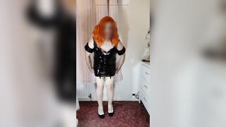 Tv slut in hot pvc slut dress