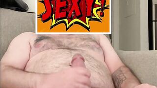 Dad bod with a fat cock jerking