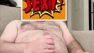 Dad bod with a fat cock jerking