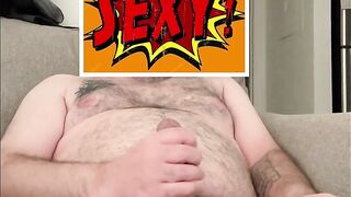 Dad bod with a fat cock jerking