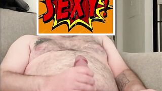 Dad bod with a fat cock jerking