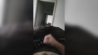 Uncut cock jerking off