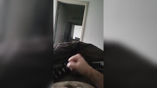 Uncut cock jerking off