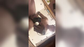 Sexy boy with fat ass jerks it in bathroom