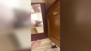 Sexy boy with fat ass jerks it in bathroom