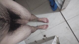 Hot leg Hot feets, showing my feets and toes on the fucking shower there was cum outside my ass