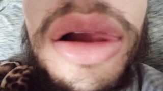 Licking my own lips Sexy blowjob mouth