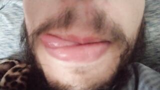 Licking my own lips Sexy blowjob mouth