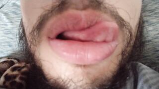 Licking my own lips Sexy blowjob mouth