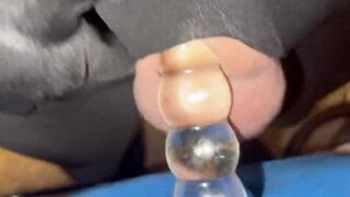 Glass micro penis fuck fest