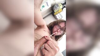 Self piss with buttplug