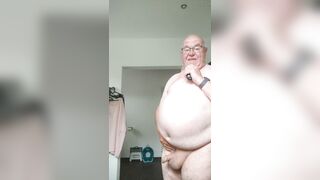 Shave cock and tits, wank and fart