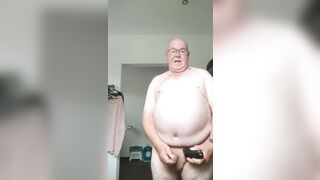 Shave cock and tits, wank and fart