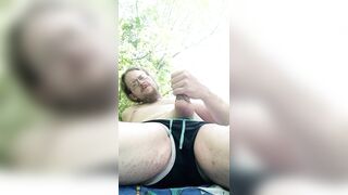 Naked in Nature 09: Risky jerk session beside a busy creek